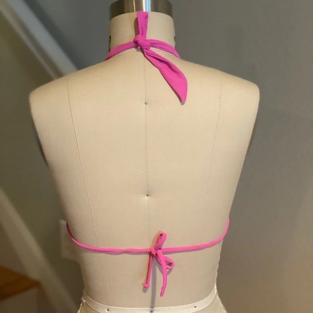 Billabong Reversible Pink/Wht/Brn Triangle Bikini​​​​​​​​​